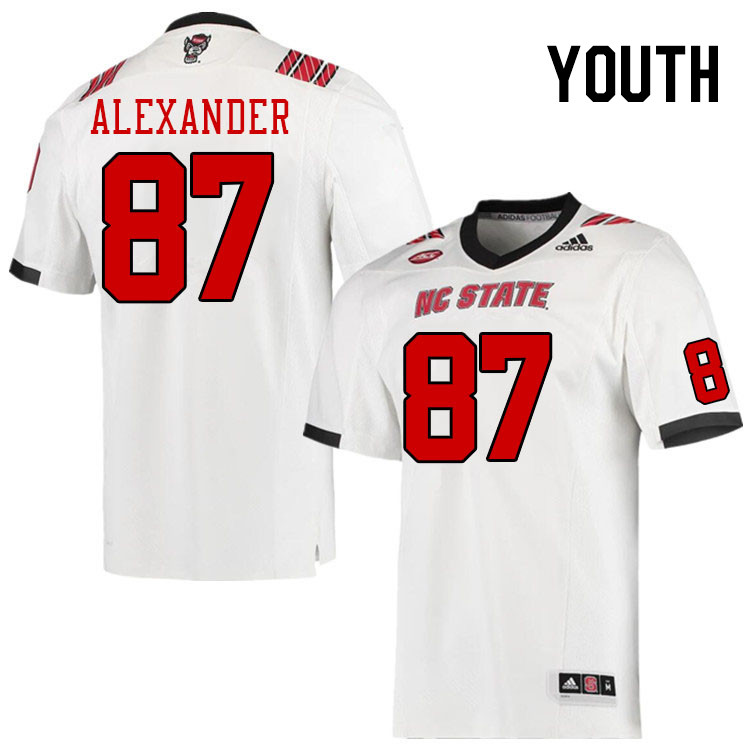 Youth #87 Blair Alexander NC State Wolfpack College Football Jerseys Stitched Sale-White